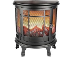 Sfeerhaard Elektrisch - Tafelhaard voor Binnen & Buiten - Sfeerhaarden met Schouw - 17D x 30B x 35H - Zwart