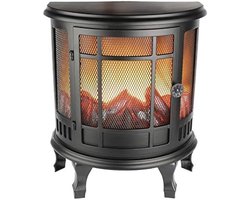 Sfeerhaard Elektrisch - Tafelhaard voor Binnen & Buiten - Sfeerhaarden met Schouw - 30L x 17Bx 35H cm- Zwart