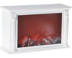 Sfeerhaard/ openhaard - wit - LED verlichting - L33 x B10,5 x H21 cm