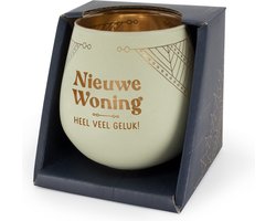 Sfeerlichthouder - Nieuwe woning, heel veel geluk! - Glas