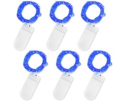 Sfeerverlichting, 2 meter lang, 20 mm waterdichte koperdraad met LED-verlichting, geschikt voor verjaardagen, feesten, bruiloften, tuinversieringen, blauw.