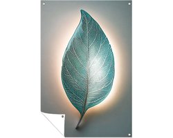 Sfeervolle wandlamp in bladvorm - Blad tuinprint - Tuinschilderijen planten - Art Nouveau - Tuinaccesoires voor aan de muur - Decoratie tuin - Tuinposter 40x60 cm