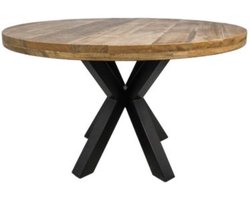 Sfeerwonen en Zo® Eettafel Rond 100 cm mangohout NATUREL
