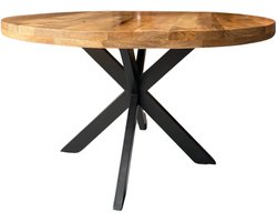 Sfeerwonen Enzo - Eettafel - 140 cm ø - Rond Mangohout - Naturel - Matrix poot
