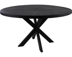 Sfeerwonen Enzo Eettafel Rond 140 cm mangohout ZWART