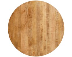 Sfeerwonen Enzo Tafelblad Rond 120 cm Ø – Mangohout Naturel Bruin – Massief Hout – Rechte Rand 5 cm – Zonder Onderstel