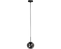Sferio 4291ZW Hanglamp - Hoogteinstelbaar - Zwart Metaal met Smoke Glas - Modern - Mexlite