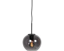Sferio 4292ZW – Zwarte hanglamp Ø20 cm van smoke glas en metaal, trendy ontwerp, geschikt voor binnen - Mexlite