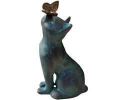 Sfinx Kat Beeldje voor Tuin en Interieur – Meditatie Sculptuur – Waterproof Tuinbeeld – Decoratieve Katten Decoratie voor Binnen & Buiten
