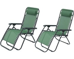 SFT Products Terrasstoel - Set van 2 Stuks - Groen - Loungestoelen - Camping stoelen - Tuinstoelen Set - Opvouwbare Ligstoelen - Inklapbare Strandstoelen van Aluminium