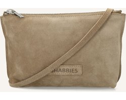 Shabbies Amsterdam Kleine Crossbodytas / Schoudertas Dames - Leer - Festival - Taupe