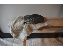 Shabby doek Naturel effen 45x45 cm - Gerafeld onbedrukt 100% linnen - Decoratie doek - Landelijke - sober.