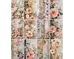 Shabby Floral Rice Paper, 20 x 26.5 cm (6 Sheets) - 6 x Decoupage Paper for Collage, Mixed Media, Card Making and Crafts, Decoupage of CRAFT KREATIVELY
