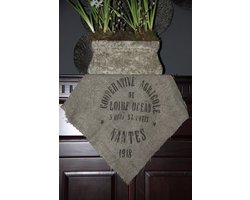 Shabby linnen 45 x 45 cm keukendoek tekstopdruk Nantes 1918