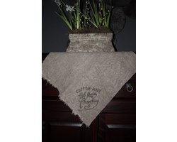 Shabby linnen keukendoek 45 x 45 cm opdruk custom made