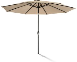 Shademaster | Parasol 300 cm Verstelbaar met Kantelbaar Scherm | 8 Ribben | UV-bescherming UPF50+ | Sterk waterafstotend | Kleur Taupe Stokparasol voor Tuin & Terras