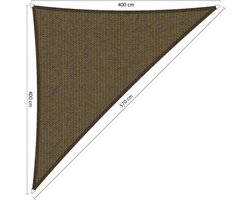 Shadow Comfort® Driehoek 90° schaduwdoek - UV Bestendig - Zonnedoek - 400 x 400 x 570 CM - Japans Brown