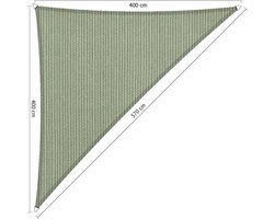 Shadow Comfort® Driehoek 90° schaduwdoek - UV Bestendig - Zonnedoek - 400 x 400 x 570 CM - Moonstone Green