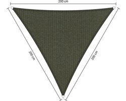 Shadow Comfort® Gelijkzijdige driehoek schaduwdoek - UV Bestendig - Zonnedoek - 200 x200 x 200 CM - Deep Grey