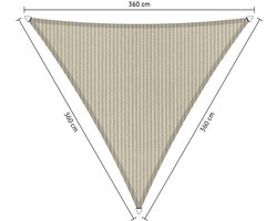 Shadow Comfort® Gelijkzijdige driehoek schaduwdoek - UV Bestendig - Zonnedoek - 360 x 360 x 360 CM - Sahara Sand