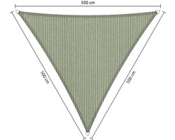 Shadow Comfort® Gelijkzijdige driehoek schaduwdoek - UV Bestendig - Zonnedoek - 500 x 500 x 500 CM - Moonstone Green