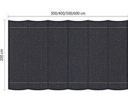 Shadow Comfort® - Harmonicadoeken incl. bevestigingsset - 300 cm x 200 cm - Carbon Black -  Harmonica - Geschikt voor pergola - Pergola doek