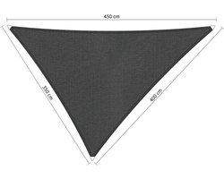 Shadow Comfort® Ongelijkzijdige Driehoek Schaduwdoek - UV Bestendig - Zonnedoek - 350 x 400 x 450 CM - Carbon Black