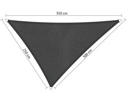 Shadow Comfort® Ongelijkzijdige Schaduwdoek - UV Bestendig - Zonnedoek - 250 x 300 x 350 CM - Carbon black