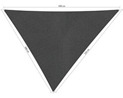Shadow Comfort® Ongelijkzijdige Schaduwdoek - UV Bestendig - Zonnedoek - 500 x 550 x 600 CM - Carbon Black