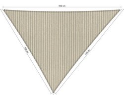 Shadow Comfort® Ongelijkzijdige Schaduwdoek - UV Bestendig - Zonnedoek - 500 x 550 x 600  CM - Sahara Sand