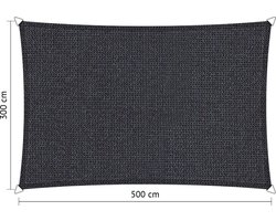 Shadow Comfort - rechthoek - 300x500cm - zonnedoek - HDPE - Waterdoorlatend - Antraciet - 3x5m DuoColor Carbon Black