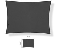 Shadow Comfort® rechthoekige Schaduwdoek - UV Bestendig - Schaduwdoek rechthoek - Zonnedoek - 300 x 400 CM - carbon Black