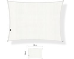 Shadow Comfort® Rechthoekige Schaduwdoek - UV Bestendig - Zonnedoek - 200 x 300 CM - Arctic White