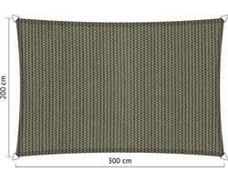 Shadow Comfort® Rechthoekige Schaduwdoek - UV Bestendig - Zonnedoek - 200 x 300 CM - Desert Storm