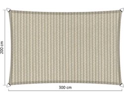 Shadow Comfort® Rechthoekige Schaduwdoek - UV Bestendig - Zonnedoek - 200 x 300 CM - Sahara Sand