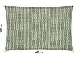 Shadow Comfort® Rechthoekige Schaduwdoek - UV Bestendig - Zonnedoek - 200 x 400 CM - Moonstone Green
