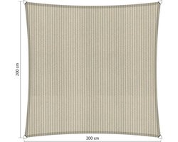 Shadow Comfort® Vierkantige schaduwdoek - UV Bestendig - Zonnedoek - 200 x 200 CM - Sahara Sand