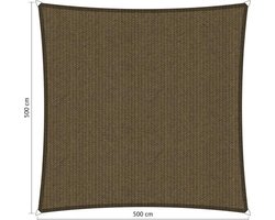 Shadow Comfort® Vierkantige schaduwdoek - UV Bestendig - Zonnedoek - 500 x 500 CM - Japans Brown