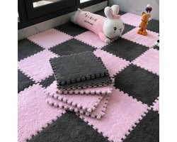 Shaggy EVA Schuim Tapijt - Pluizig Vloerkleed - Woonkamer Decoratie - Geluidsisolerend - 10 stuks 30x30 cm - Style E