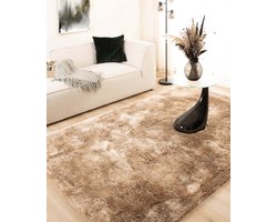 Shaggy vloerkleed - Spark beige 140x200 cm