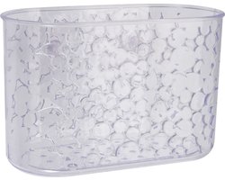 Shampoo flessenhouder - transparant - met zuignappen - 19 cm - druppeldesign