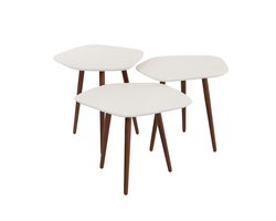 Shana salontafel set van 3 vijkhoekig - marmer composiet