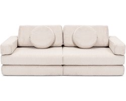 Shappy ribstof speelbank Mini - Play Sofa Pure Corduroy Vanilla - kinderkamer bankje - modulaire speelbank