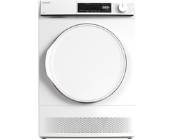 Sharp KDNC8PW1BE - condens droger - 15 programma's - trommelverlichting - WIT