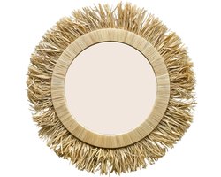 Shati – Handgemaakte Marokkaanse Zeegras Spiegel met een Boho Touch
