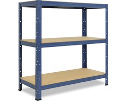 Shelfplaza HOME metalen stellingkast - 100x100x30 cm - blauw - 3 planken