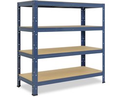 Shelfplaza HOME metalen stellingkast - 100x100x30 cm - blauw - 4 planken