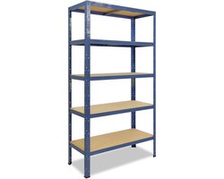 Shelfplaza HOME metalen stellingkast - 155x80x30 cm - blauw - 5 planken