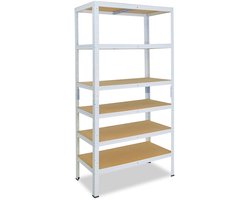 Shelfplaza HOME metalen stellingkast - 200x100x40 cm - wit - 6 planken