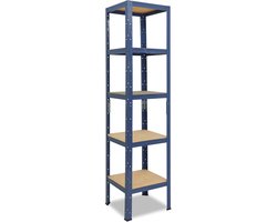 Shelfplaza HOME metalen stellingkast - 200x50x50 cm - blauw - 5 planken